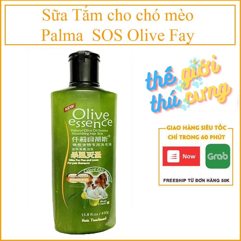 Sữa Tắm cho chó mèo (4 loại Palma  SOS Olive Fay) có thể dùng làm dầu gội đầu chó hoặc dầu tắm chó