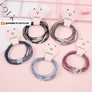 Bộ 5 Dây Cột Tóc Đính Ngọc Trai + Màu Sắc Ngọt Ngào Thiết Kế Đơn Giản Thời Trang Xuân Hè Xinh
