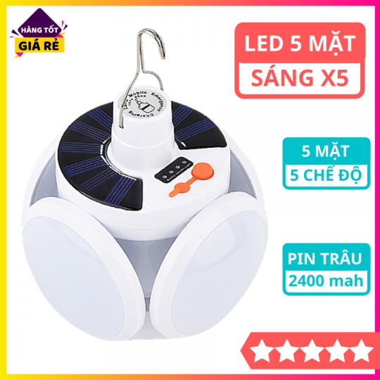 [ChínhHãng]Bóng đèn LED 4 cánh xếp 40W siêu sáng chính hãng tại TPHCM ( Dùng năng lượng mặt trời )