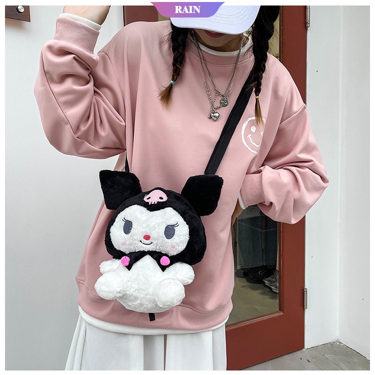SANRIO Ba Lô Đeo Vai Kiểu Hoạt Hình Kuromi Nhồi Bông Dễ Thương Dùng Làm Quà Tặng Sinh Nhật Cho Bé Gái