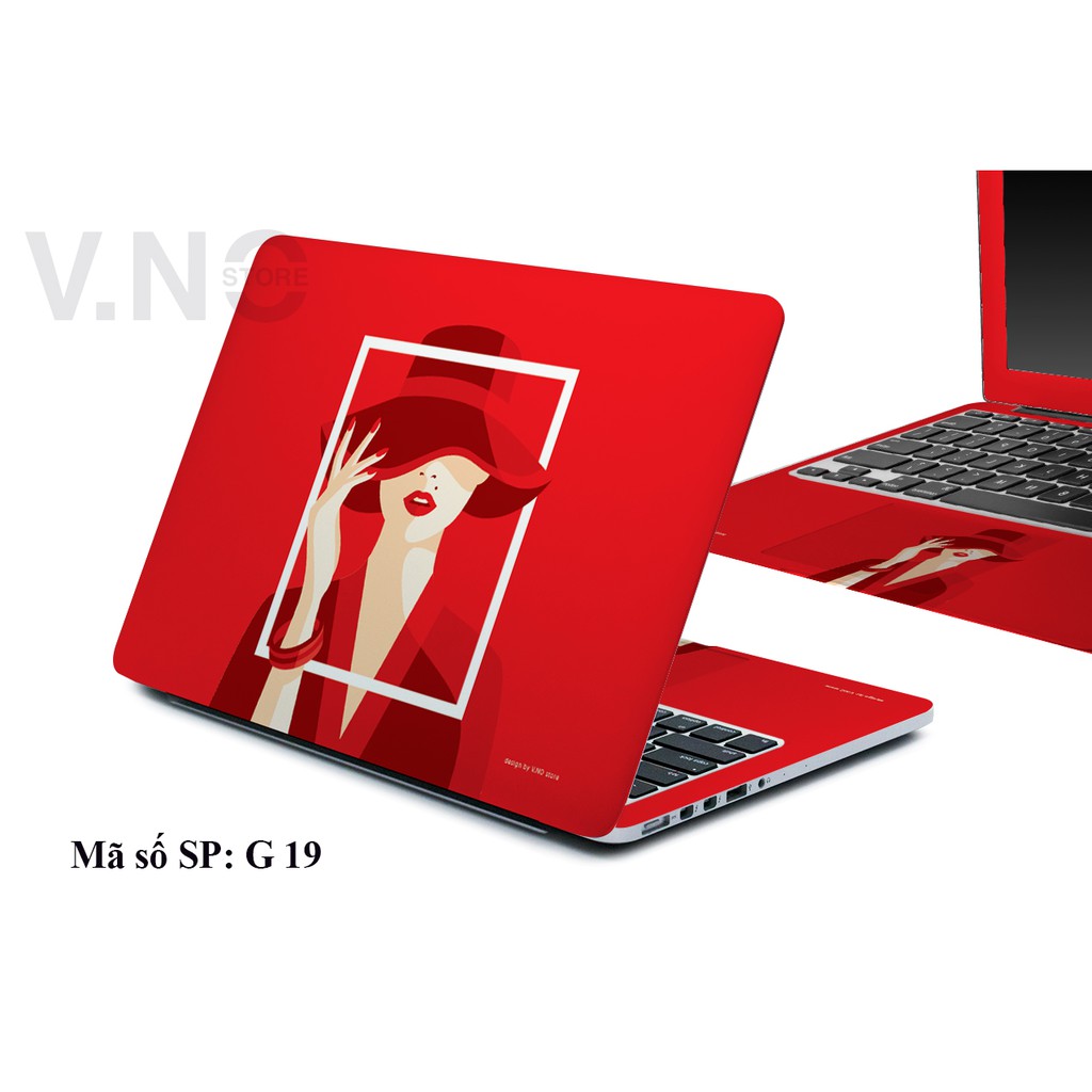 Decal dán Laptop V.NO SKIN - LADY 2 cao cấp cho các dòng laptop dell/acer/asus/lenovo/hp/macbook