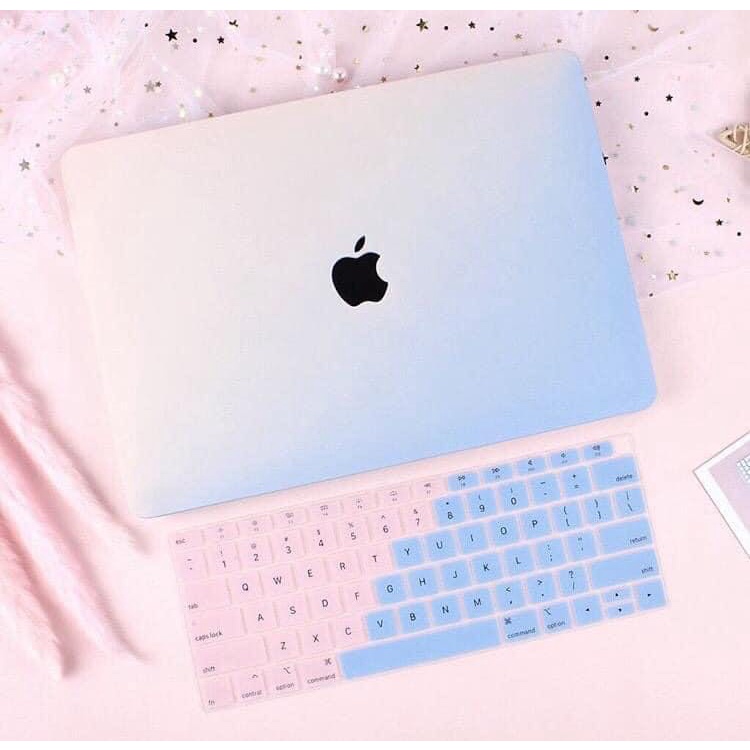 Combo (5 in1) Case - Ốp Macbook Kèm Phủ Phím Quốc Tế Đủ Màu (Tặng Nút Chống Bụi+ Kẹp Chống Gãy Sạc)