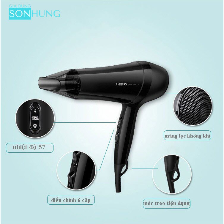 MÁY SẤY TÓC PHILIPS BHC020 CÔNG SUẤT 1800W