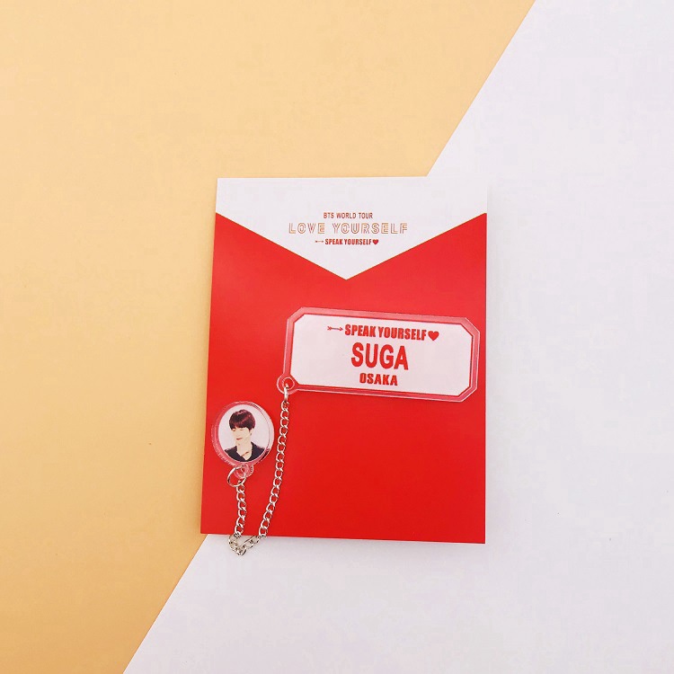 Sale 68% Kpop BTS Speak Yourself 5th Muster tại Nhật Bản Concert Chuỗi trâm cài áo Ghim cài ngực, SUGA Giá 36000 đ -