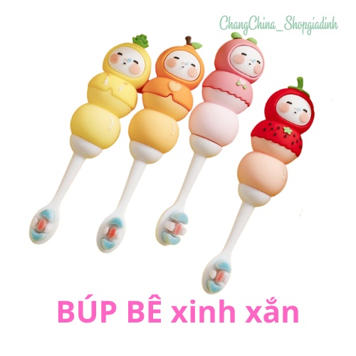 Bàn chải đánh răng cho bé cầm tay sillicon sợi lông mềm mại