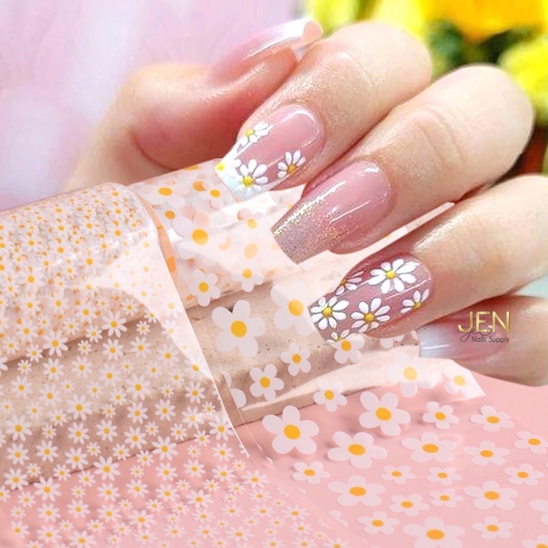 Foil dán móng hình hoa cúc 10 tấm