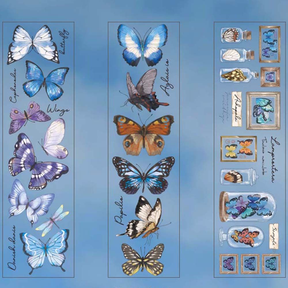 Bộ 6 miếng dán trang trí album ảnh hình hoa lá/bướm DIY
