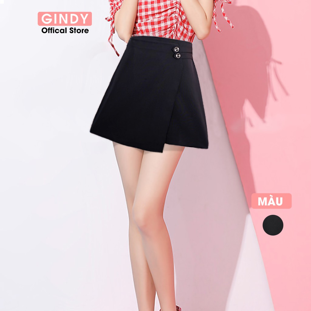 Chân váy nữ chữ A GINDY phối cúc đáp tà lệch phong cách trẻ trung hàng thiết kế V20011 | BigBuy360 - bigbuy360.vn