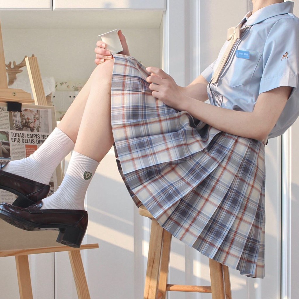 ❀♙[Sữa chua nhỏ] Nước sốt cá vàng nguyên bản Đồng phục váy lưới JK Bộ quần áo thủy thủ của Nhật xếp ly học sinh ch