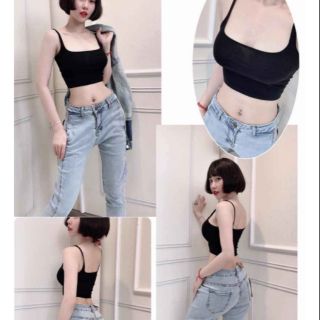 Áo croptop 2 dây cotton - size < 50kg - 2fashionista