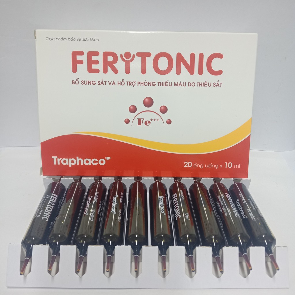 FERITONIC – Hỗ trợ bổ sung sắt, tái tạo hồng cầu, phòng thiếu máu ở phụ nữ có thai, trẻ em (20 ống)