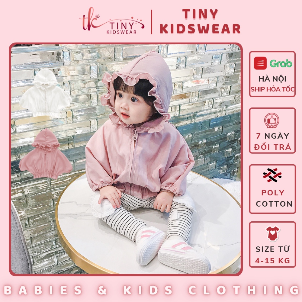 Áo khoác chống nắng chun bèo tiểu thư cho bé gái từ 4-15kg [GAK1]