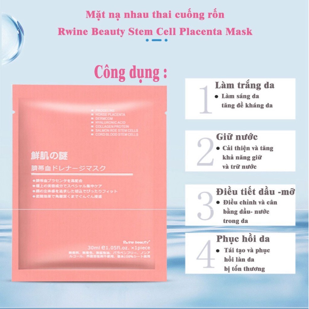 Mặt Nạ Tế Bào Gốc Nhau Thai Cừu Dưỡng ẩm Rwine Beauty Stem Cell Placenta Mask | BigBuy360 - bigbuy360.vn
