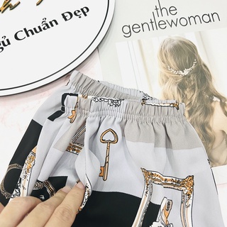 Pijama quần lửng lụa mango mềm mịn Có Size Lớn 75kg mặc đôi mẹ con