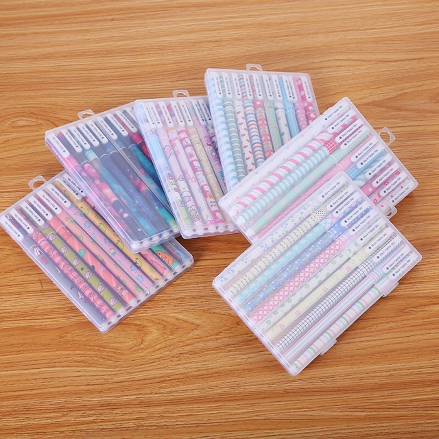 Bút Nước Nhiều Màu Nét Nhỏ 0.38mm Viết Trơn Đều Màu