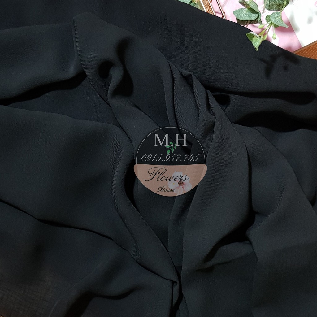 Vải voan đen (vải voan đũi đen) dùng may váy áo mùa hè, chất mát, mềm mại