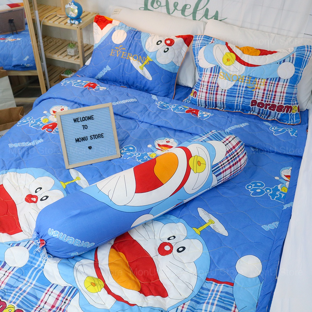 Bộ 5 món chăn ga gối nệm hình DORAEMON DOREMON dễ thương cute MON0269 TooYoo