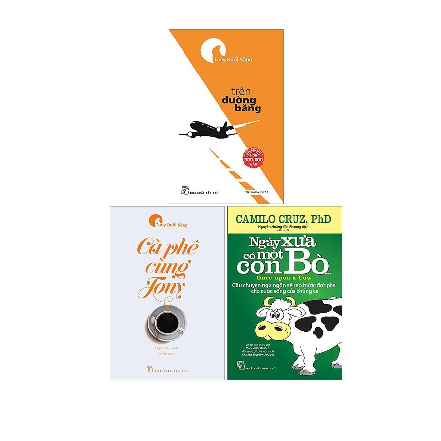 Sách Combo 3 Cuốn Cà Phê Cùng Tony, Trên Đường Băng Và Ngày Xưa Có Một Con Bò