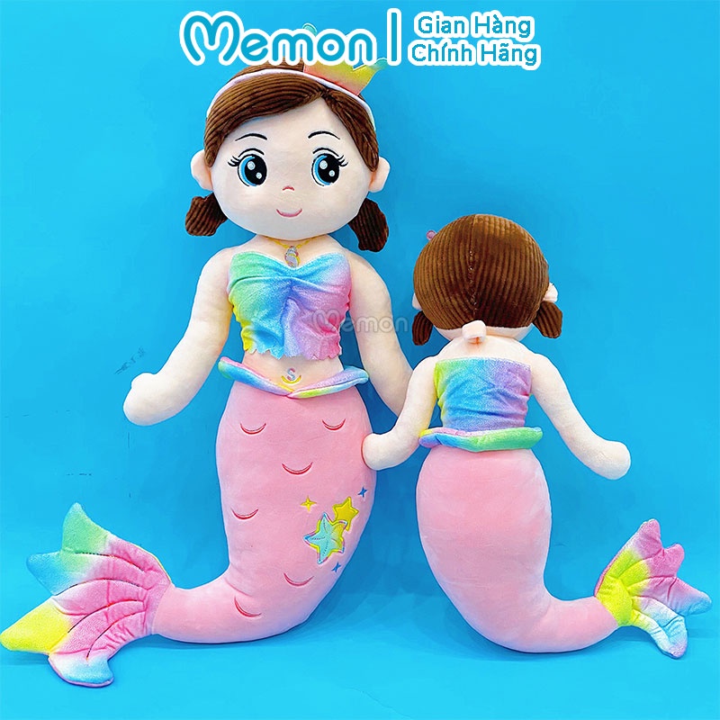 Gấu Bông Nàng Tiên Cá Thêu Sao Nhồi Bông Cho Bé Cao Cấp Memon
