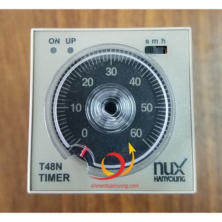 Timer rơ le thời gian T48N-60A Hanyoung Nux gồm Đế