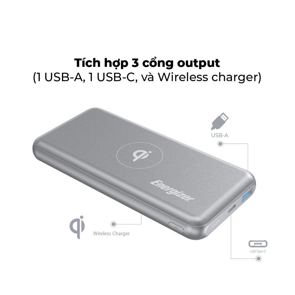 Combo Pin sạc dự phòng Energizer QE10007PQ + Củ Sạc Nhanh Mophie 20W