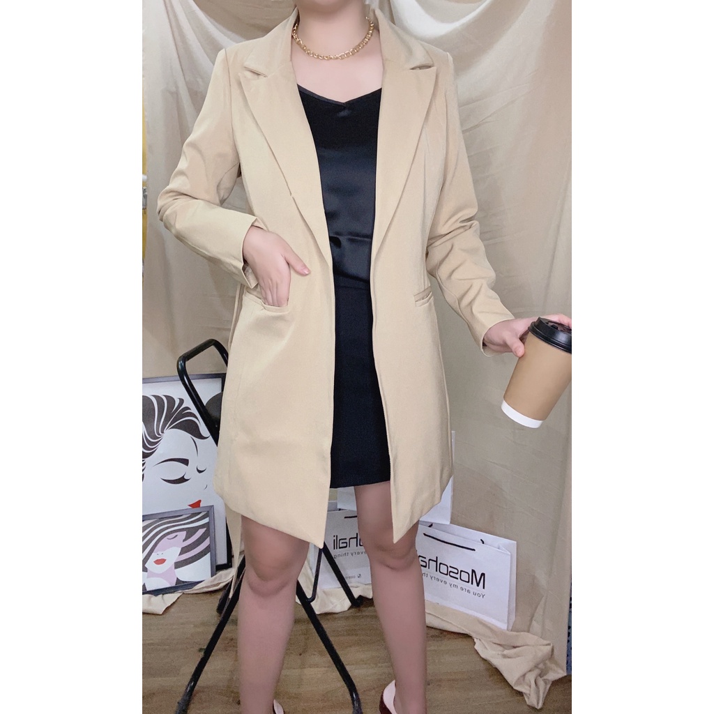 Áo Blazer tay dài màu trơn cho nữ- Áo Blazer Vest Nữ 2 Lớp Khoác Ngoài Dài Tay 2 Màu Kiểu Dáng Trẻ Trung Mosohali