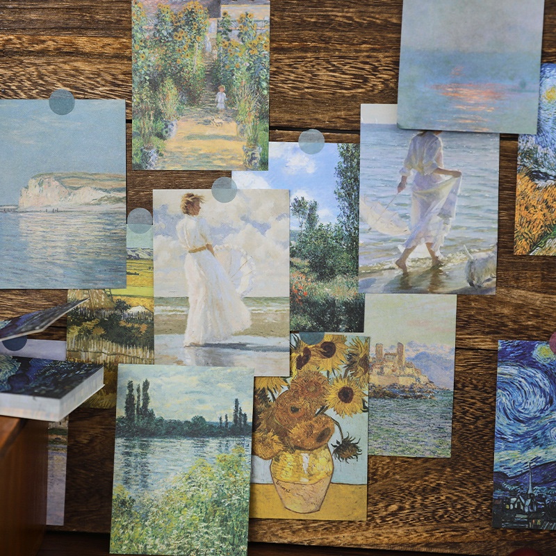 Set 90 Giấy Ghi Chú Họa Tiết Tranh Sơn Dầu Độc Đáo Tiện Dụng