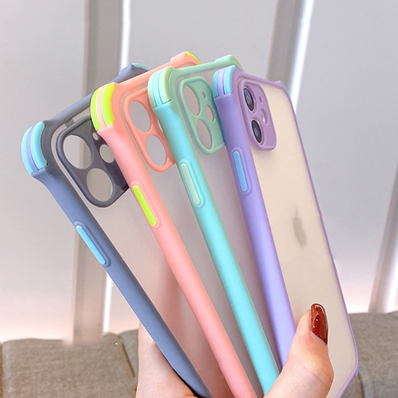 NEW Matte case iphone 11 pro max/X/XS MAX XR 6+6S 7 8 Plus Vỏ chống sốc bảo vệ ống kính máy ảnh đầy đủ