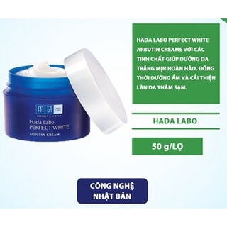 Kem dưỡng trắng mượt vượt trội Hada Labo Perfect White_Kem hada labo xanh_Cream 50g