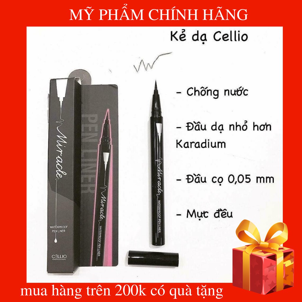kẻ mắt dạ CELLIO MIRACLE WATERPROOF EYELINER
