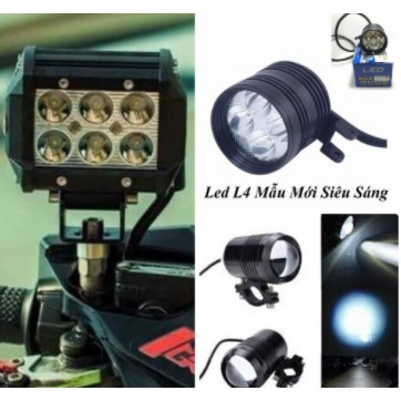 Đèn LED trợ sáng đi phượt 4 bóng L4 gắn xe máy, xe moto,...