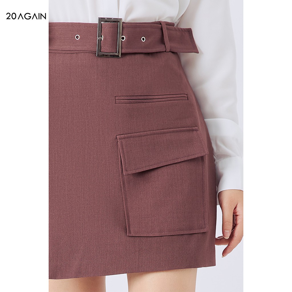[Mã WABRAG99 giảm 10% đơn 99K] Chân váy công sở dáng A 20AGAIN hàng thiết kế túi ốp trẻ trung JAA1206 | BigBuy360 - bigbuy360.vn