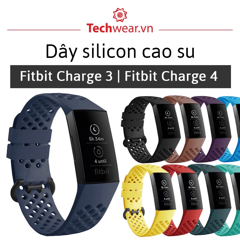 Dây silicon cho đồng hồ Fitbit Charge 3 | Fitbit charge 4 kiểu thể thao