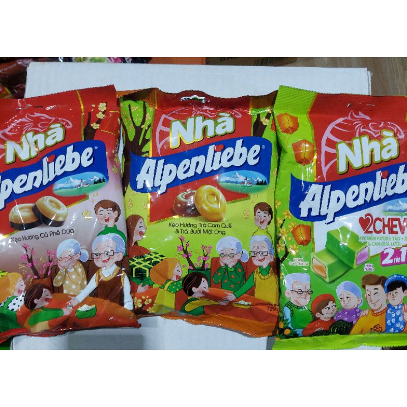 kẹo Alpenliebe hương ( mới) túi 329g va 227.5g