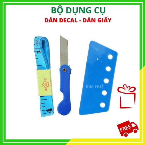 Bộ dụng cụ 3 món hỗ trợ dán decal, giấy dán tường, dán kính, dán phim cách nhiệt