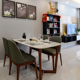  Bộ bàn ăn mặt đá giả đá kết hợp ghế Grace thương hiệu Hoàng Lê Mộc