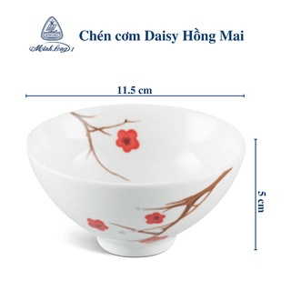 chén cơm hồng mai sứ Minh Long - chén cơm sứ Minh Long
