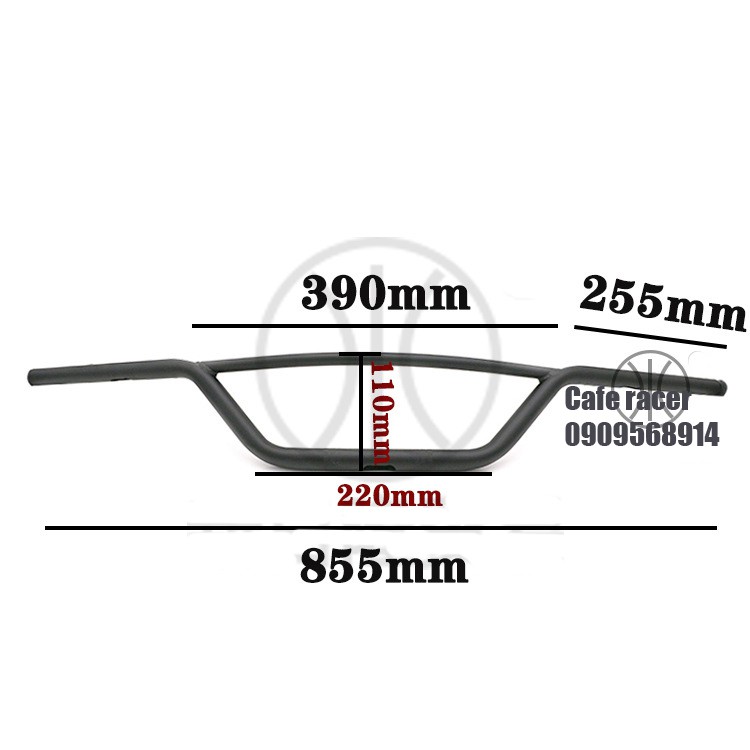 Ghi đông thép handle bar GD110 YB125 CG125 GN125 Husky 125 Win100 67 22mm dài 855mm