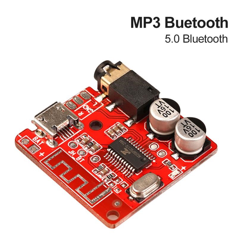 Mạch giải mã khuếch đại âm thanh MP3 không dây bluetooth 5.0 mini màu đỏ - (1F3 - 1)