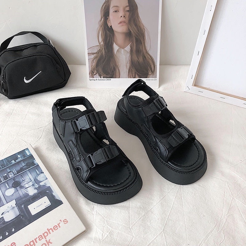 Dép Sandal quai ngang đế độn siêu đẹp phong cách Ulzzang