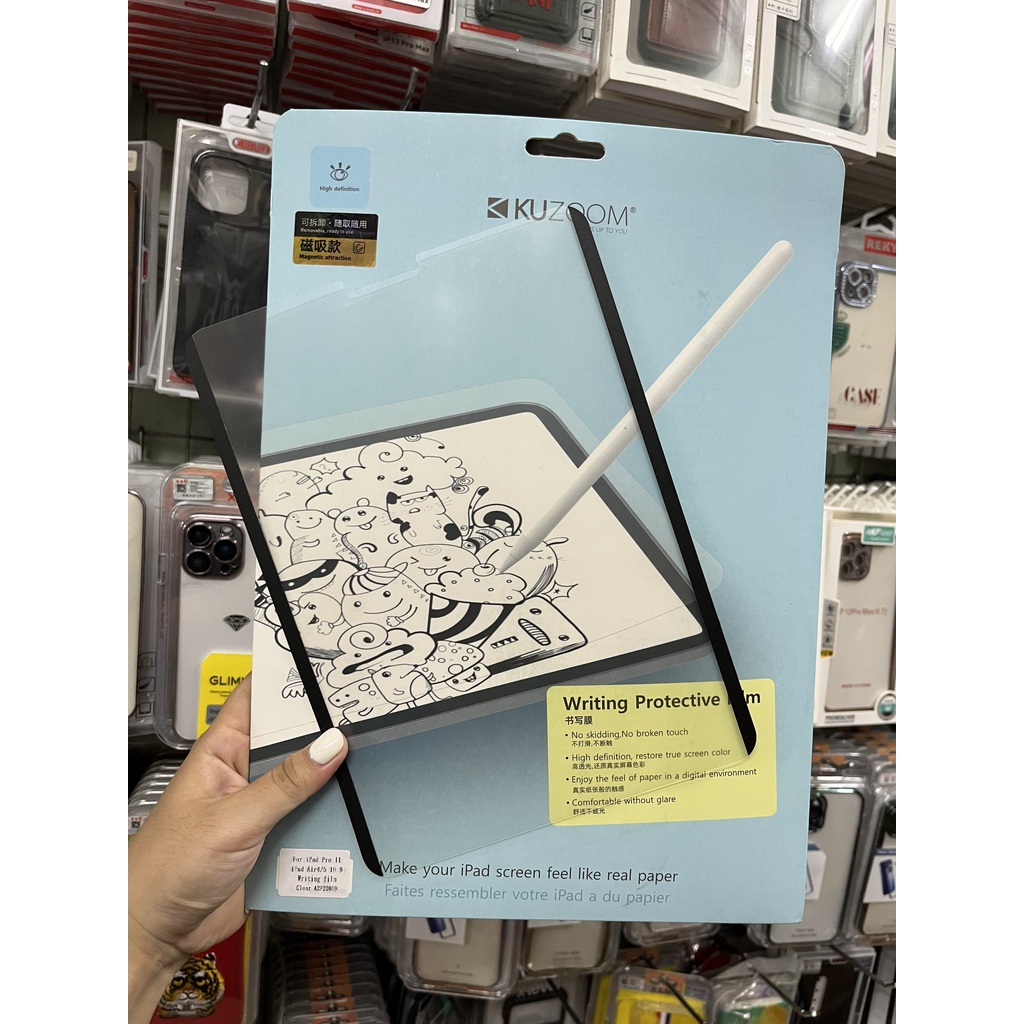 KUZOOM MIẾNG DÁN màn hình Film Paperlike VẼ viết GIẤY IPAD PRO GEN 10.5 10 5 6 7 9.7 AIR 1 2 4 10.2 12.9 11 10.9 2022
