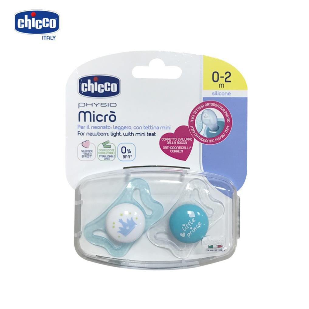 Bộ 2 ty ngậm chuyên biệt cho trẻ sơ sinh Chicco Micro