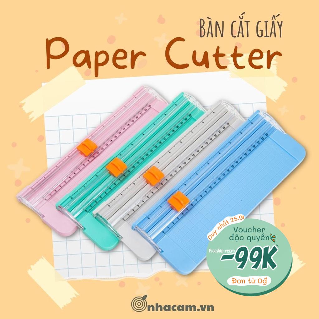 Bàn Cắt Giấy Kèm Thước Paper Cutter Nhà Cam 4 màu dễ thương