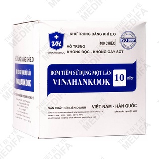 [Hộp 100 chiếc] Bơm tiêm y tế Vinahankook (1ml, 3ml, 5ml, 10ml)