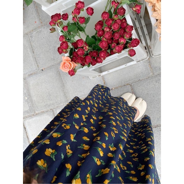Chân váy thô hoa nhí 2 lớp Ulzzang style 🌸 Hàng Quảng Châu