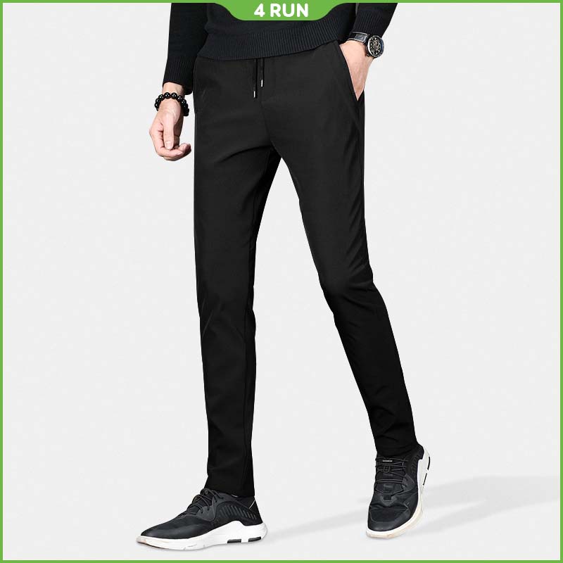 Quần thể thao nam 4RUN Quần jogger nam mã "TT78" kiểu thun trơn bó ống co giãn Hàn Quốc đẹp ống dài mùa đông