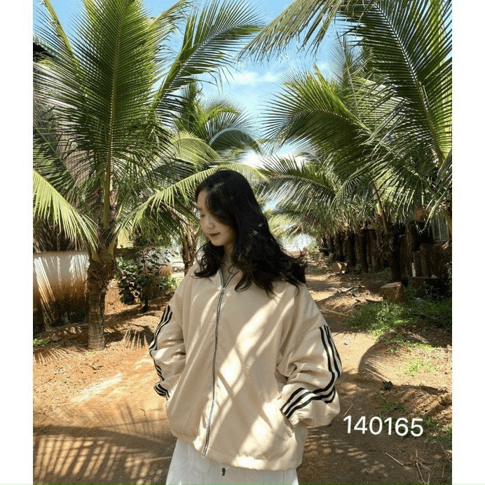 ÁO KHOÁC DA LỘN NỮ PHỐI 3 VIỀN SỌC TAY CAO CẤP CHẤT LIỆU BAO MÁT