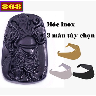 Mặt dây chuyền Quan công Đá đen MQCTE14 size lớn - Vòng cổ phong thủy