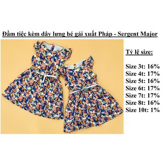 Sỉ ri 15 - đầm tiệc kèm dây lưng bé gái xuất pháp - sergent major - msp : 18876