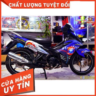 Tem Trùm Xe Exciter 135 FireFox Xanh Trắng